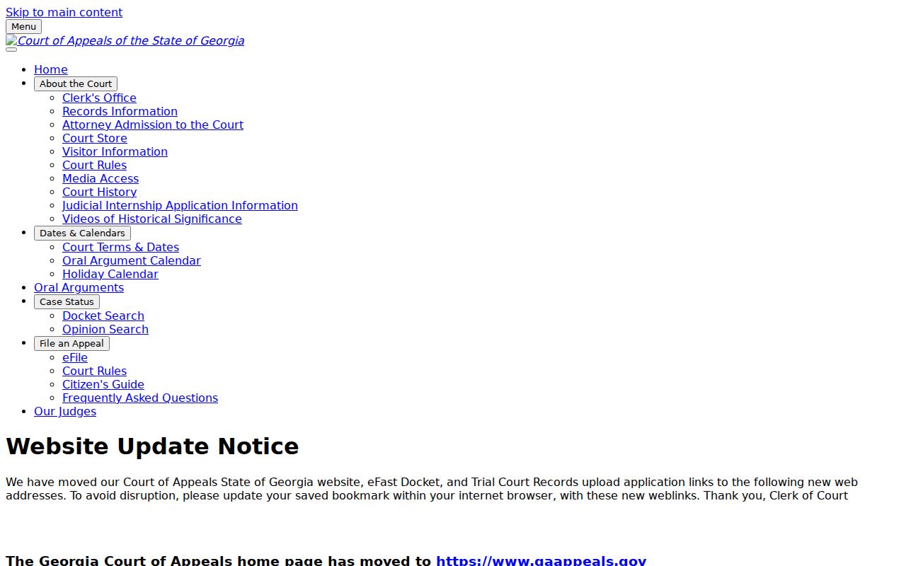Appling County criminal docket Court of Appeals resource